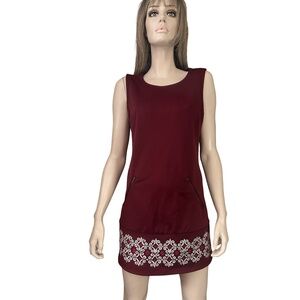 Athleta Burgundy Hot When You’re Not Scuba Athletic Dress Tunic Shift Sleeveless
